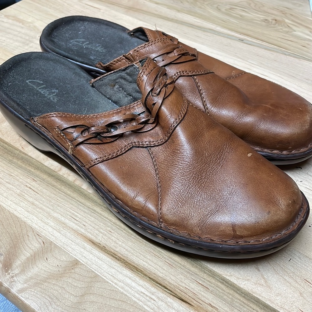 Clark’s Brown Open Back Wedge